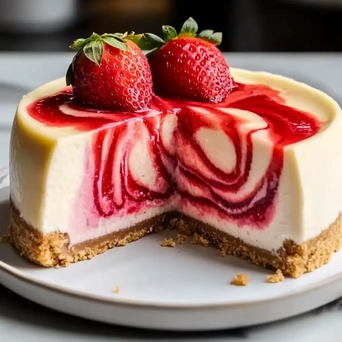 Irresistible Strawberry Swirl Cheesecake for Sweet Celebrations