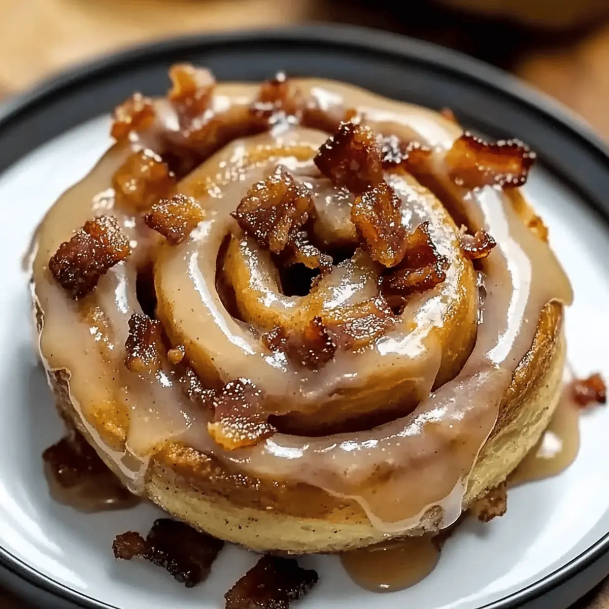 Bourbon Maple Beef Bacon Cinnamon Rolls for a Cozy Morning Treat