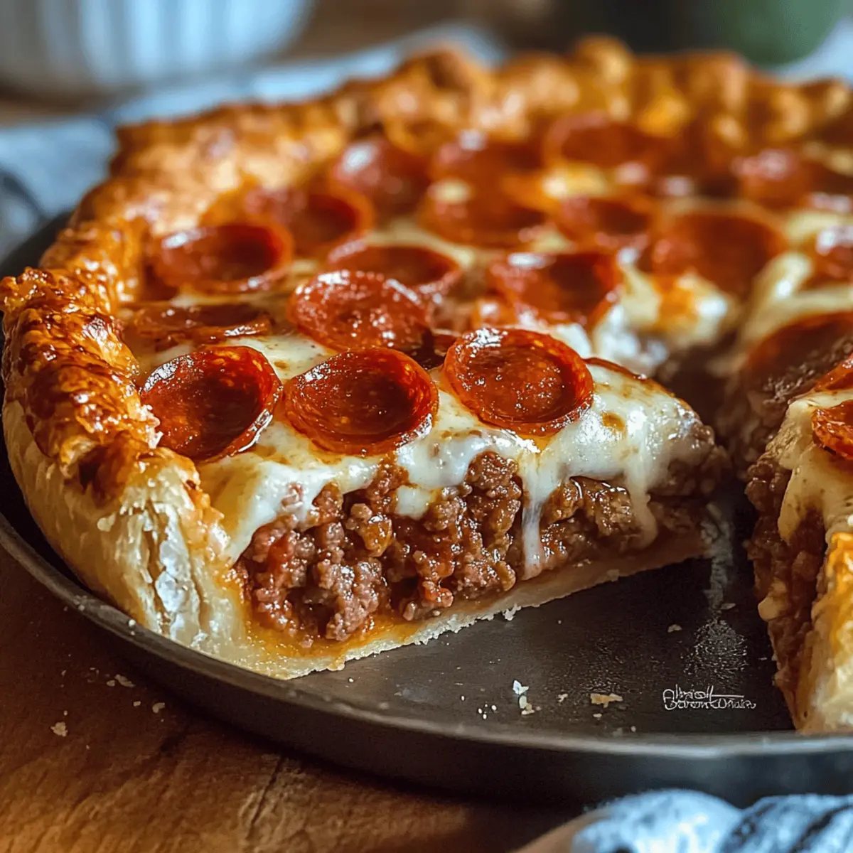 Savory Hamburger Sausage & Pepperoni Pie for Comfort Cravings