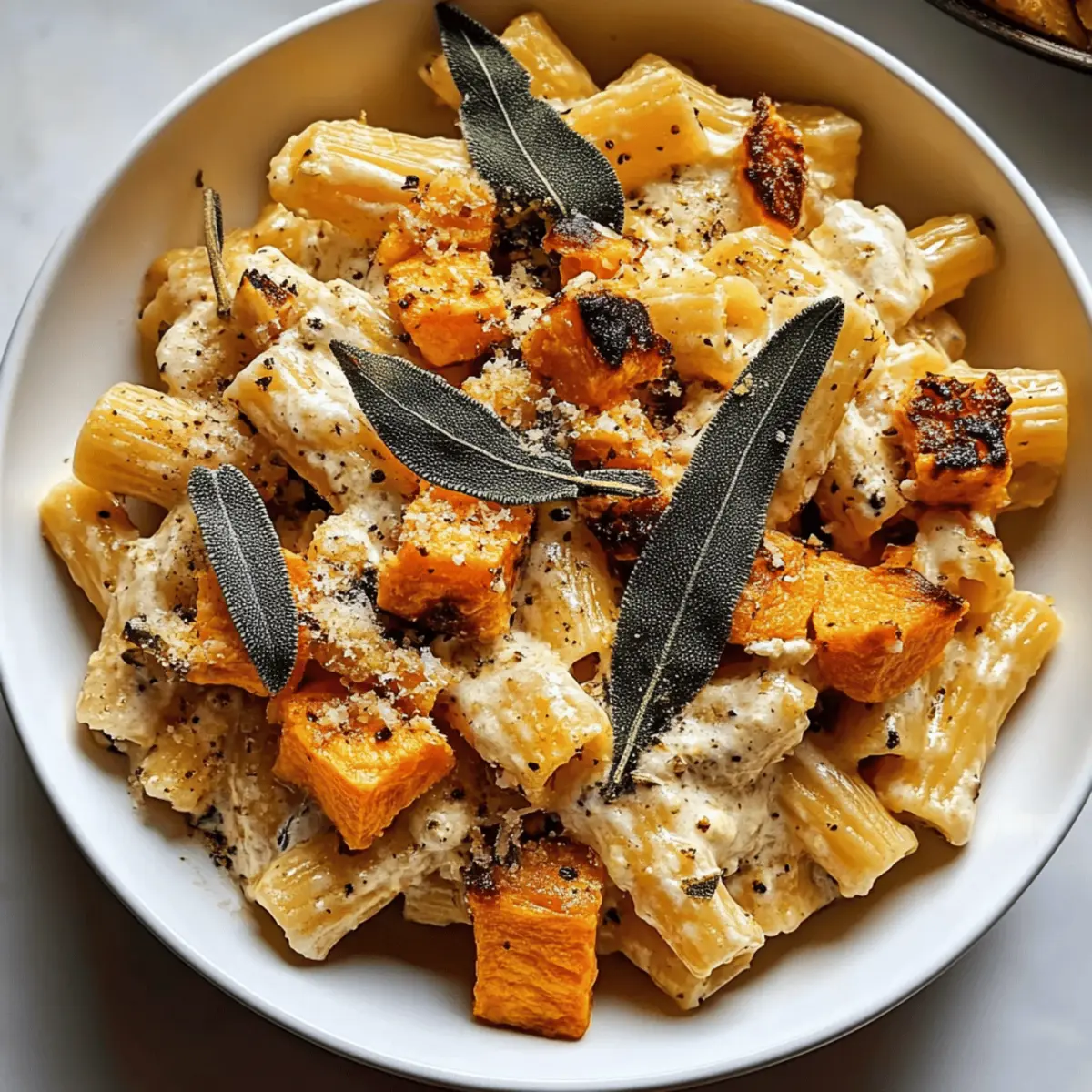 Sweet Potato Goat Cheese Sage Pasta for a Cozy Night In