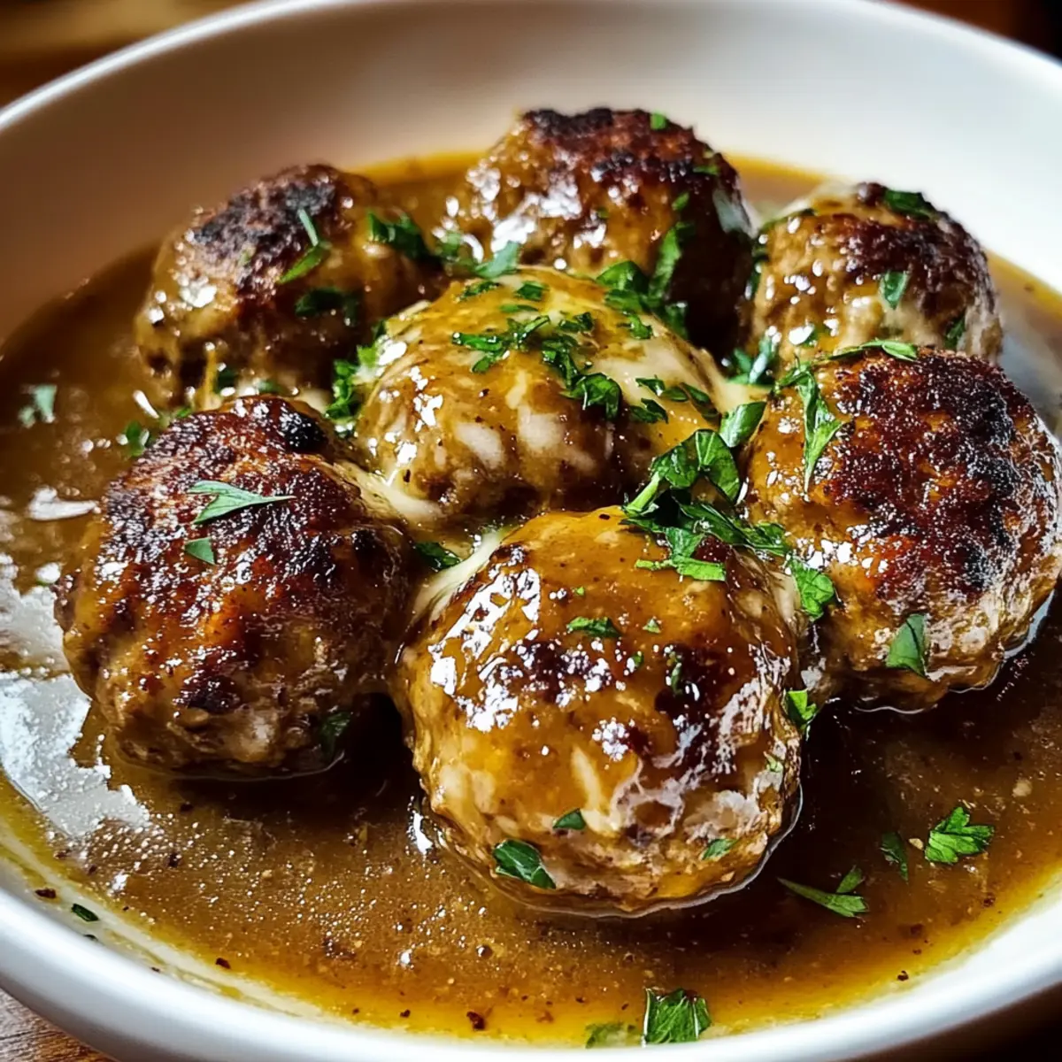 Stuffed Meatballs in Guinness Gravy for Ultimate Comfort Food