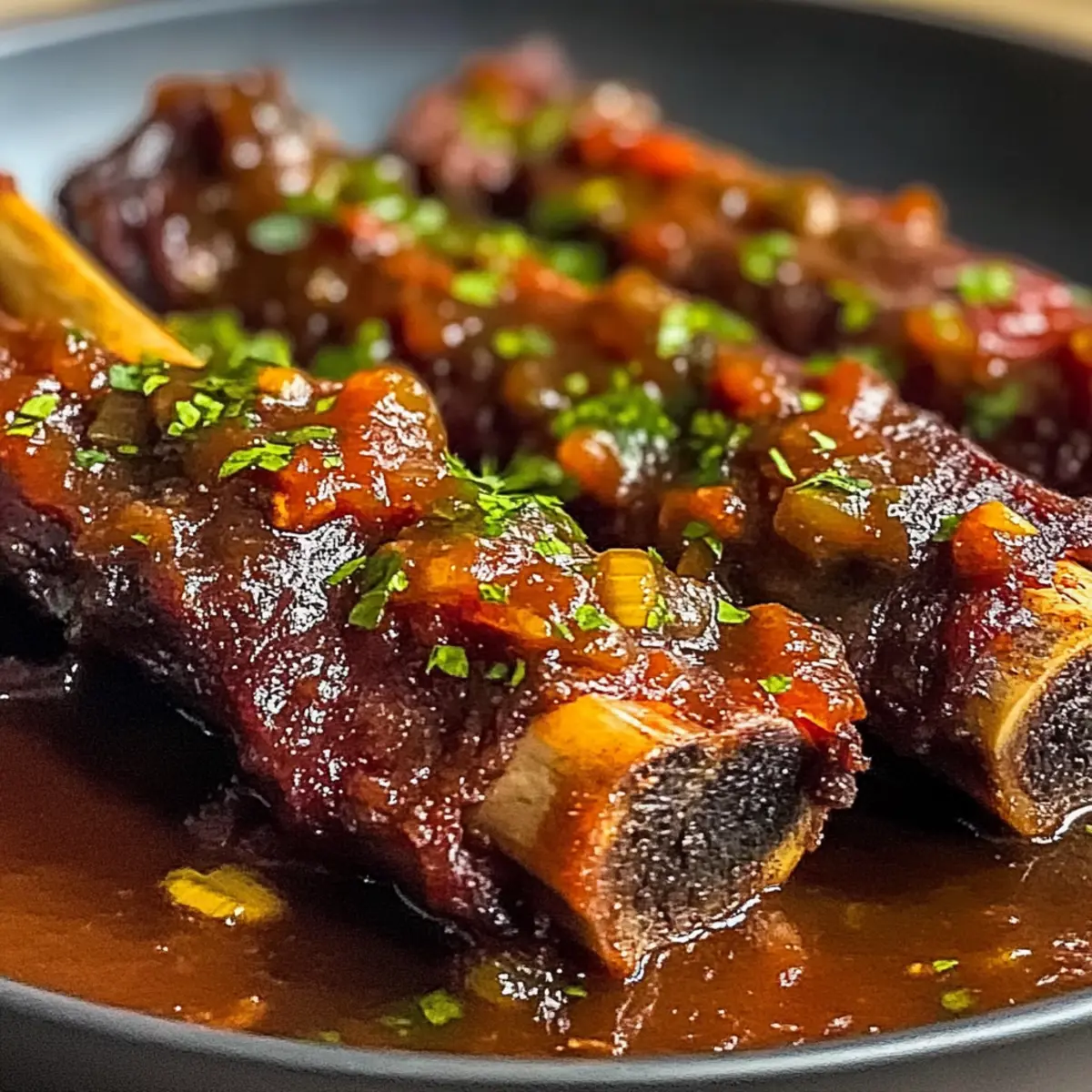 Beef Ribs with Tomato Sauce and Smoky Chipotle Bliss