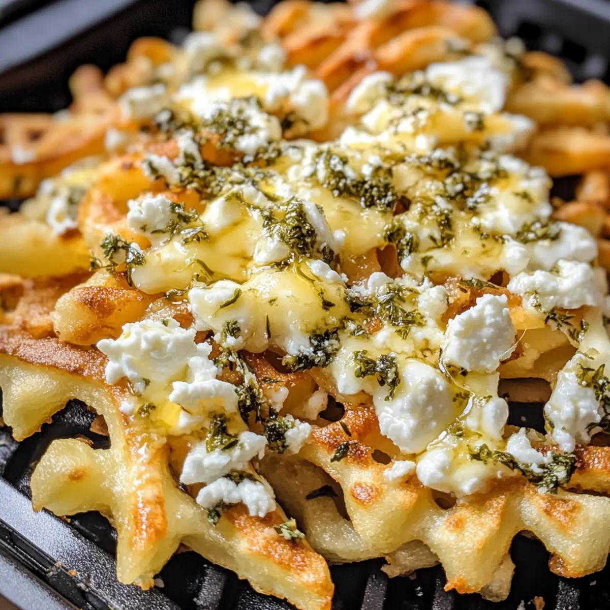 Crispy Feta Fries with Zesty Lemon Herb Sauce Delight