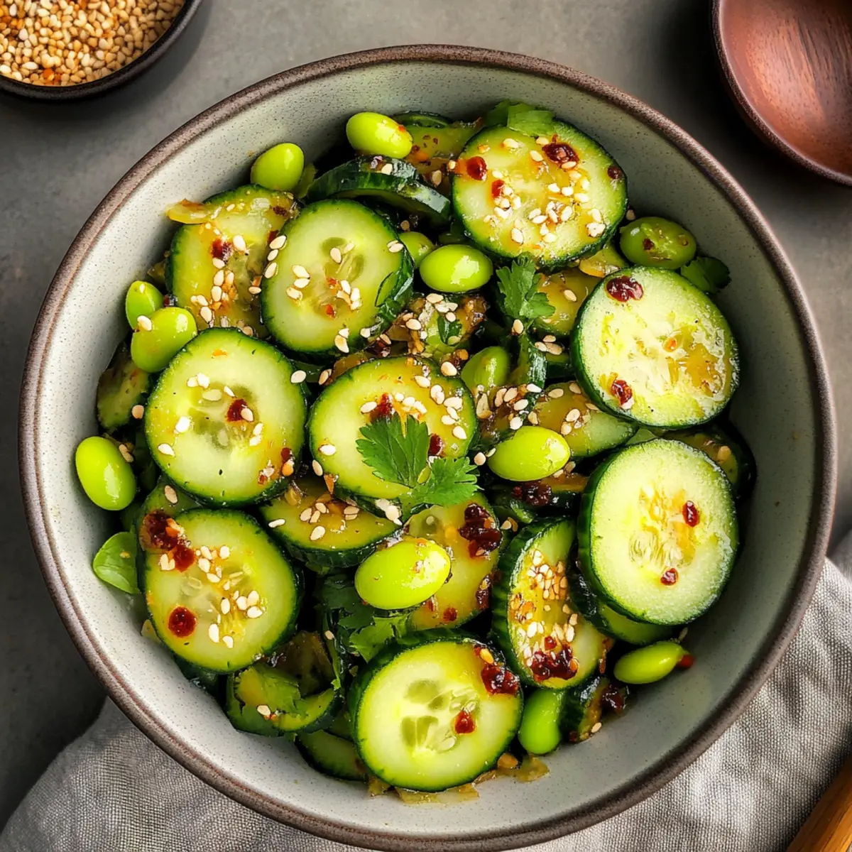 Zesty Cucumber Edamame Salad: Quick & Refreshing Delight