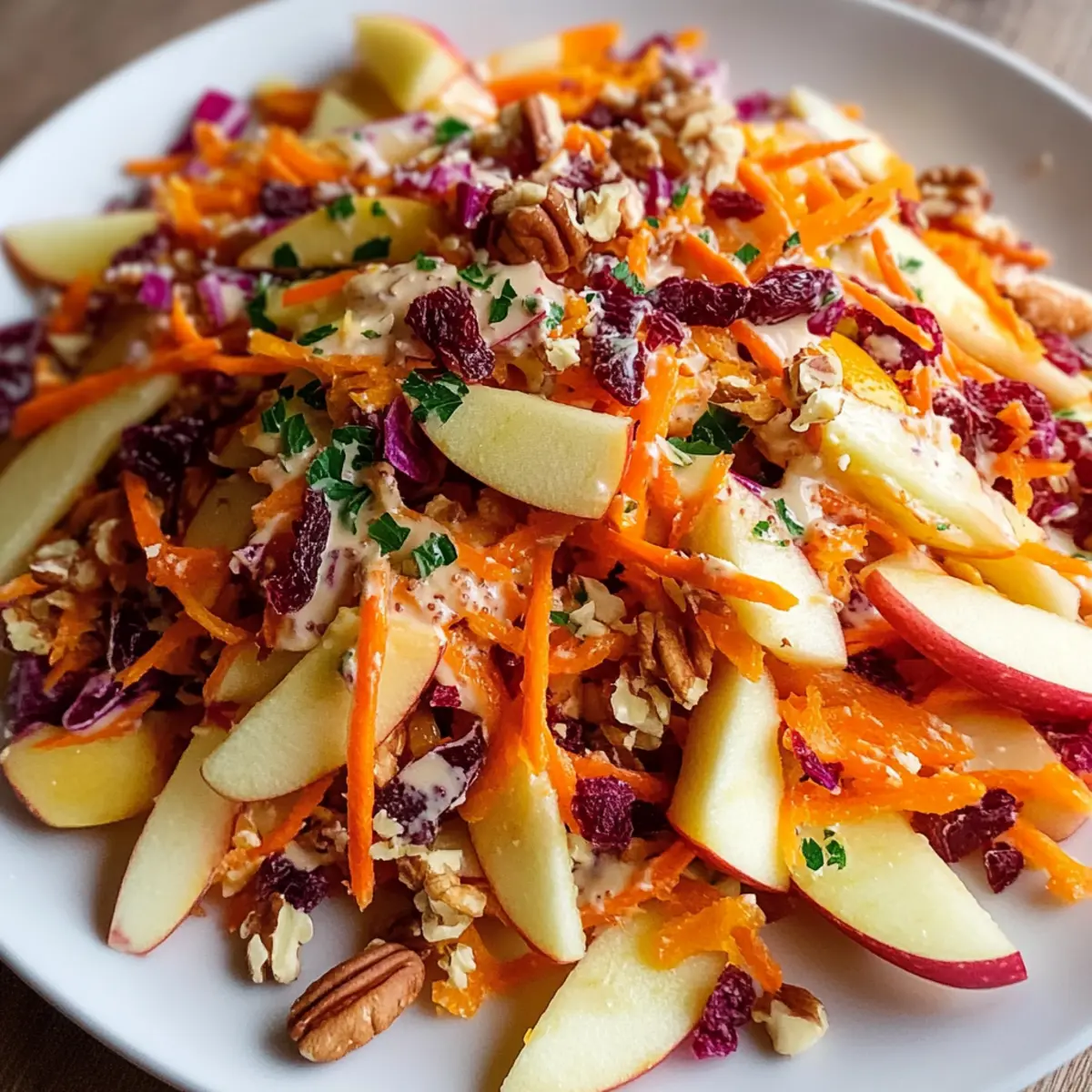 Delightful Crunchy Apple Carrot Salad with Creamy Citrus Dressing