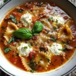 Hearty Cheesy Italian Lasagna Soup with Savory Herbs