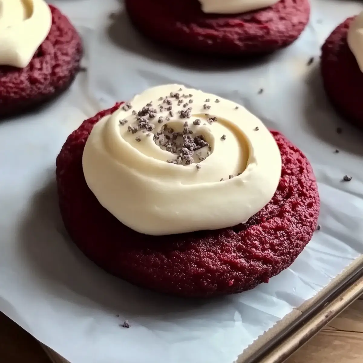 Crumbl Copy Cat Red Velvet Cupcake Cookies for Sweet Cravings