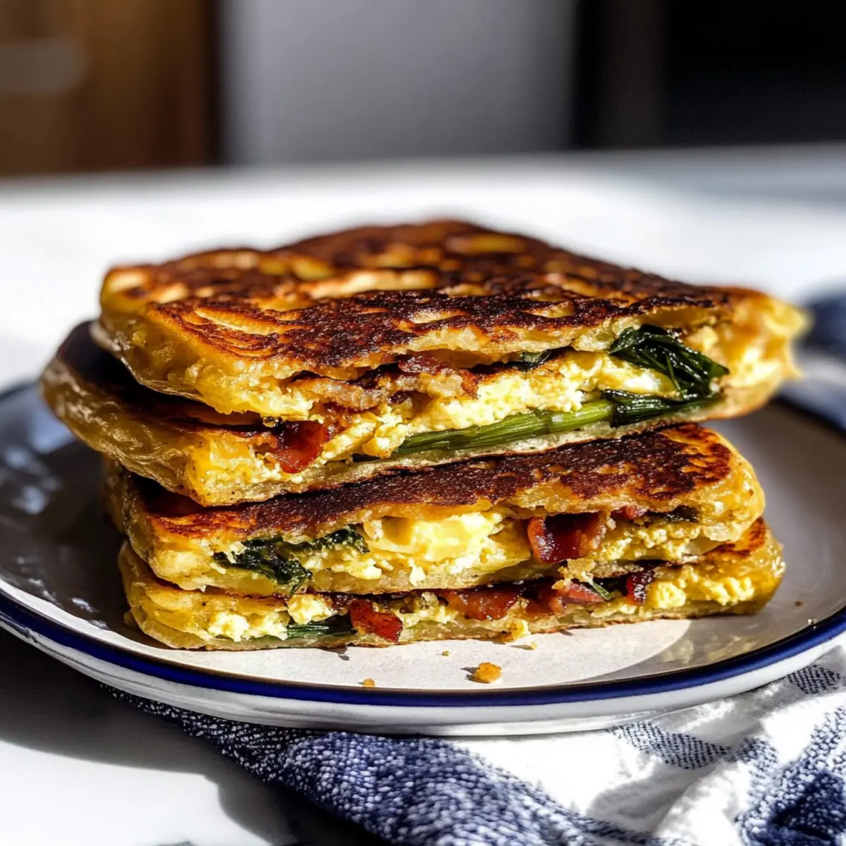 Loaded Scallion Pancake Breakfast Sandwich for a Fun Morning!