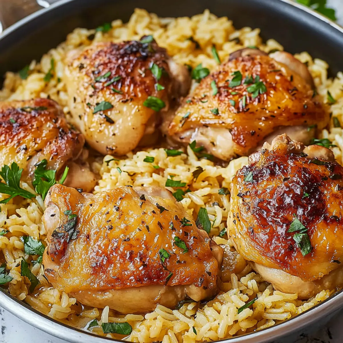 One-Pan Chicken Thighs and Rice for Effortless Weeknight Dinners