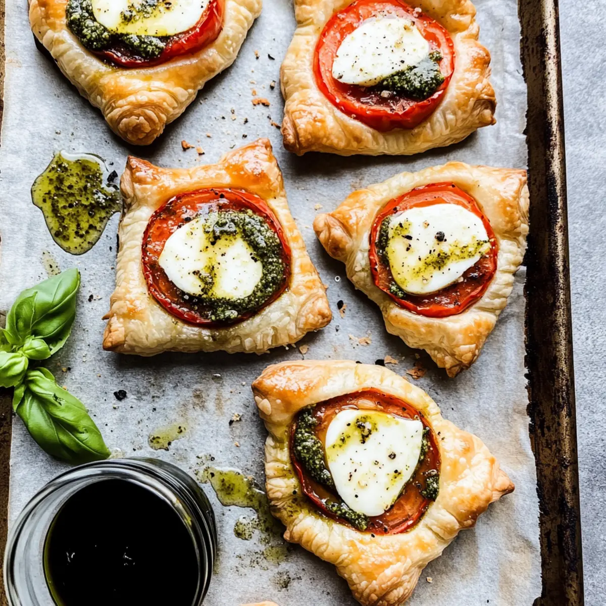 Pesto Caprese Puff Pastries for Easy Gourmet Snacking