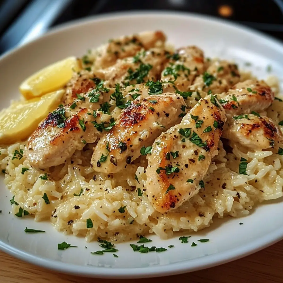 Savor Chicken Scampi with Garlic Parmesan Rice Tonight!