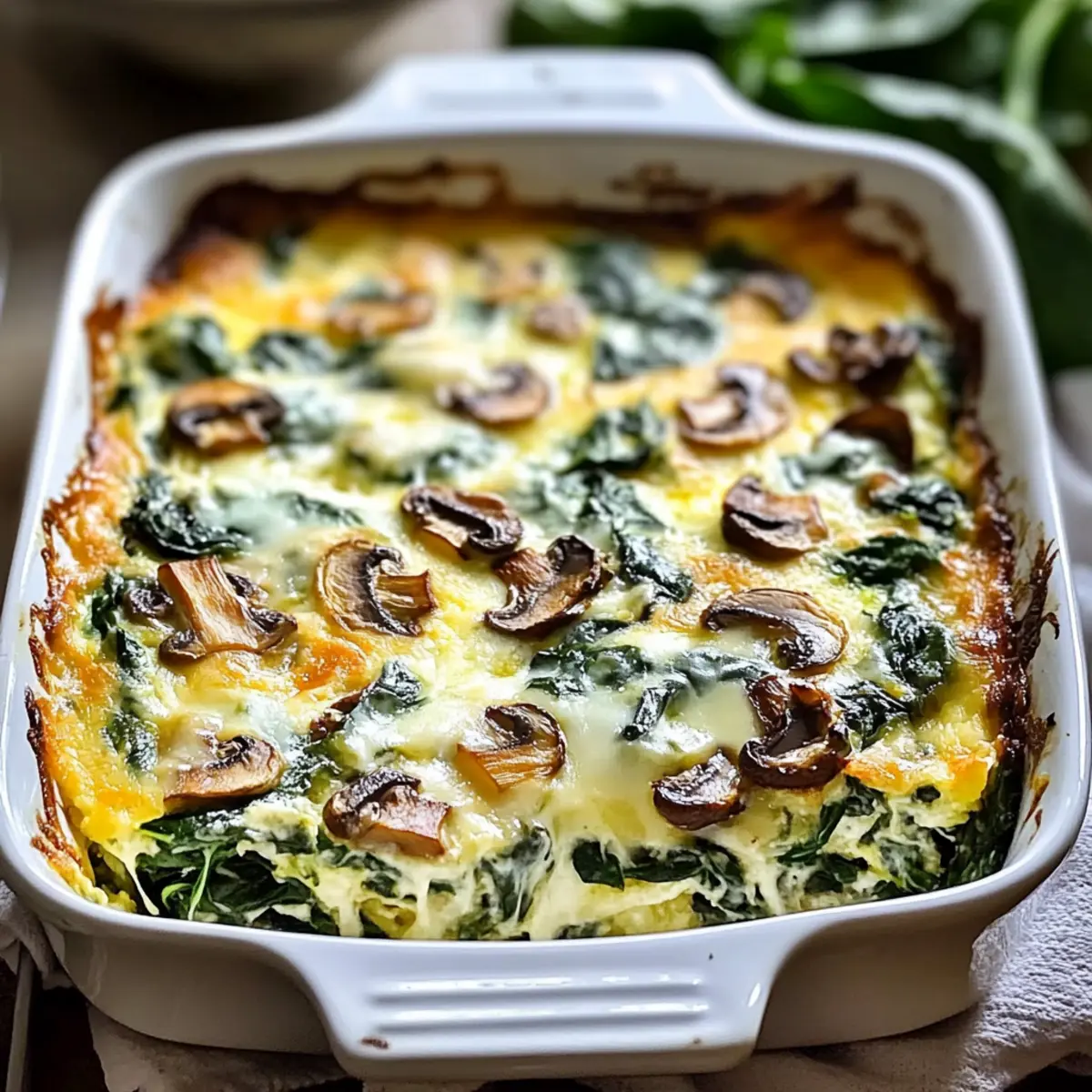 Spinach Mushroom Breakfast Casserole for Easy Mornings