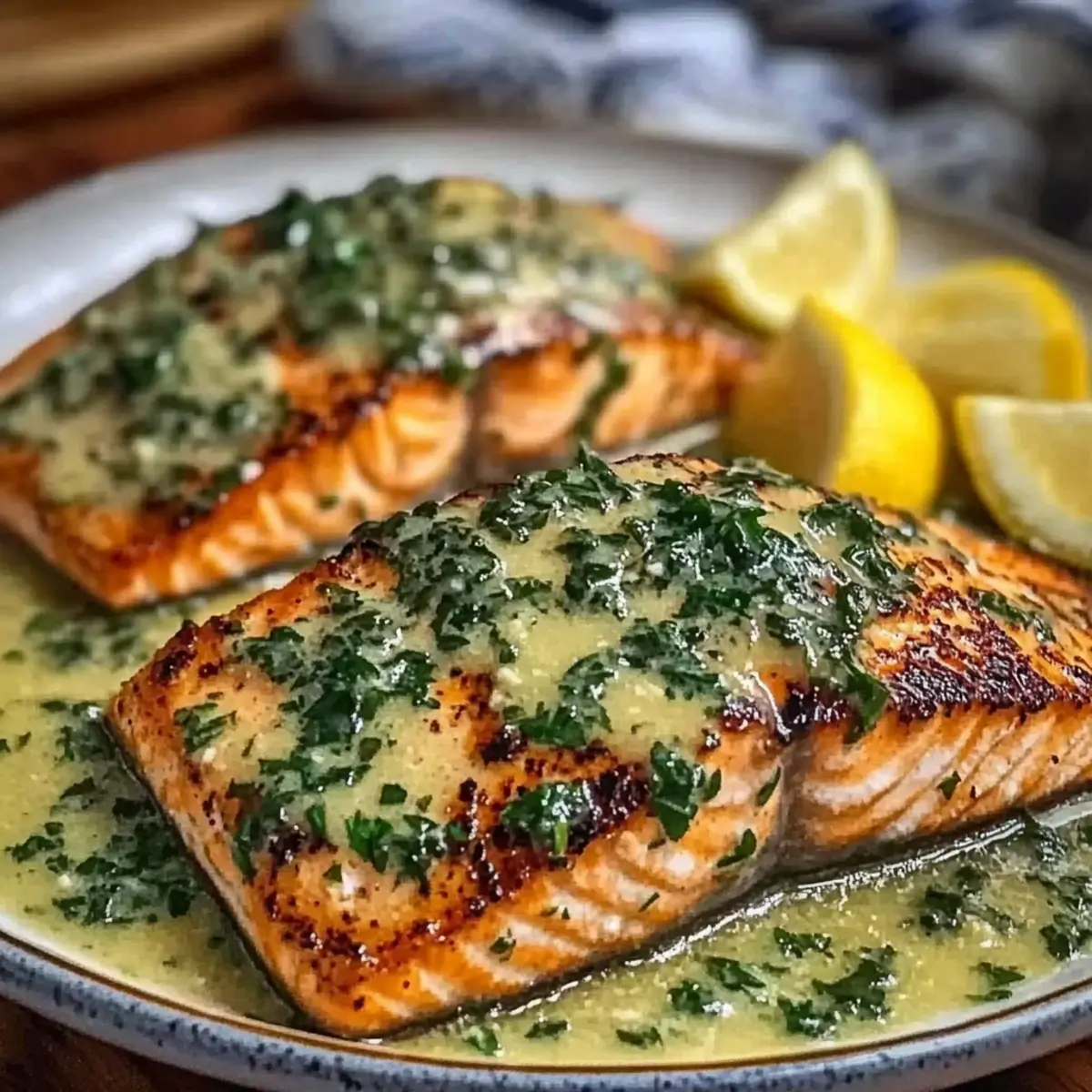Savory Salmon Fillet with Lemon Butter Sauce in 20 Minutes