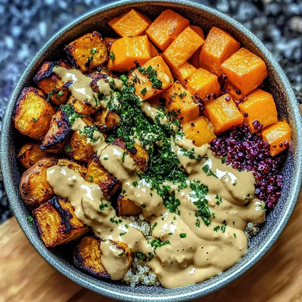 Roasted Vegetable Tahini Bowl for a Flavor-Packed Boost