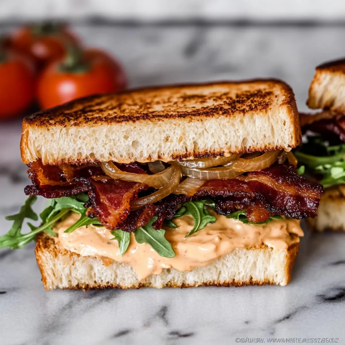 Heavenly Bacon Sandwich with Caramelized Onions Delight
