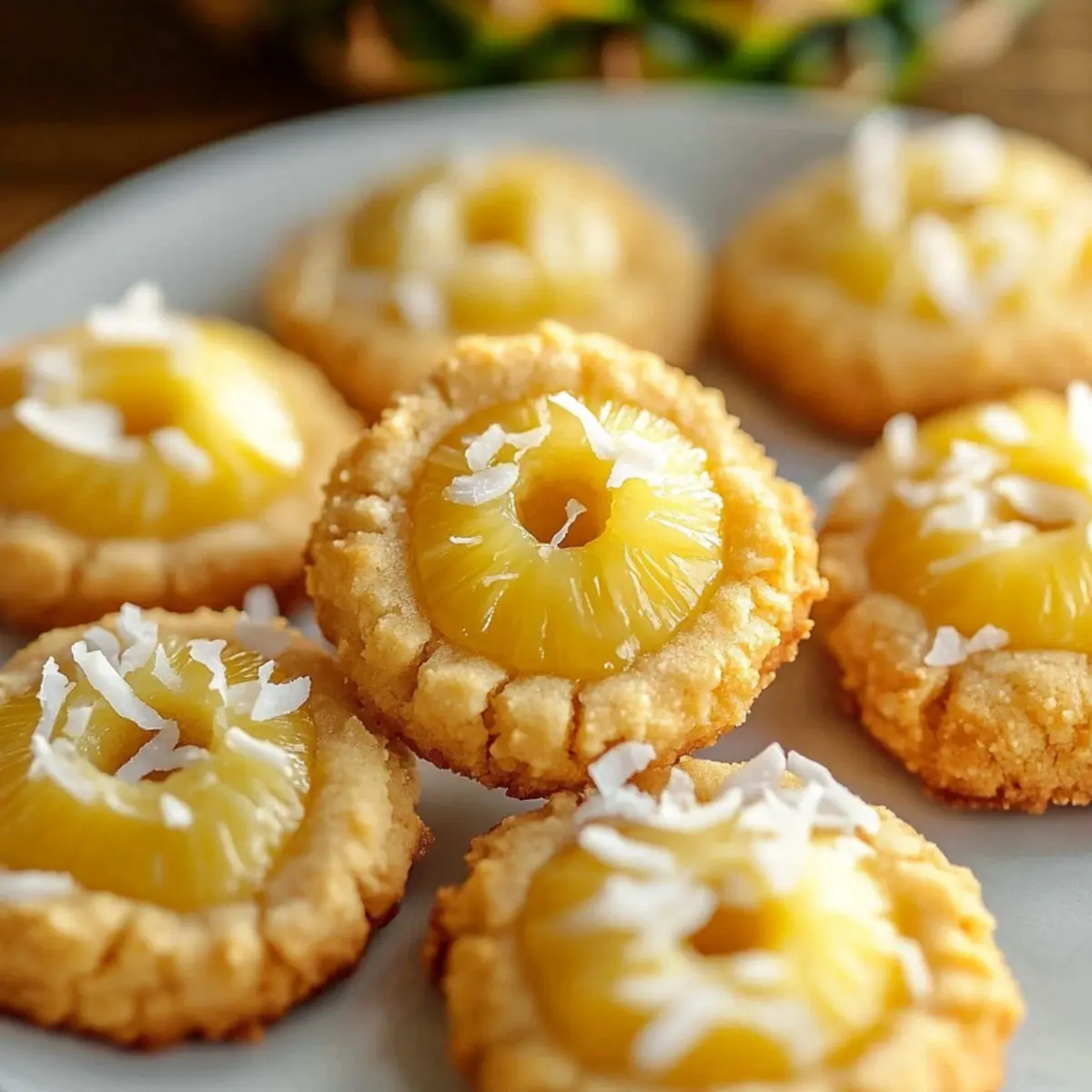 Hawaiian Pineapple Coconut Thumbprint Cookies for Tropical Bliss