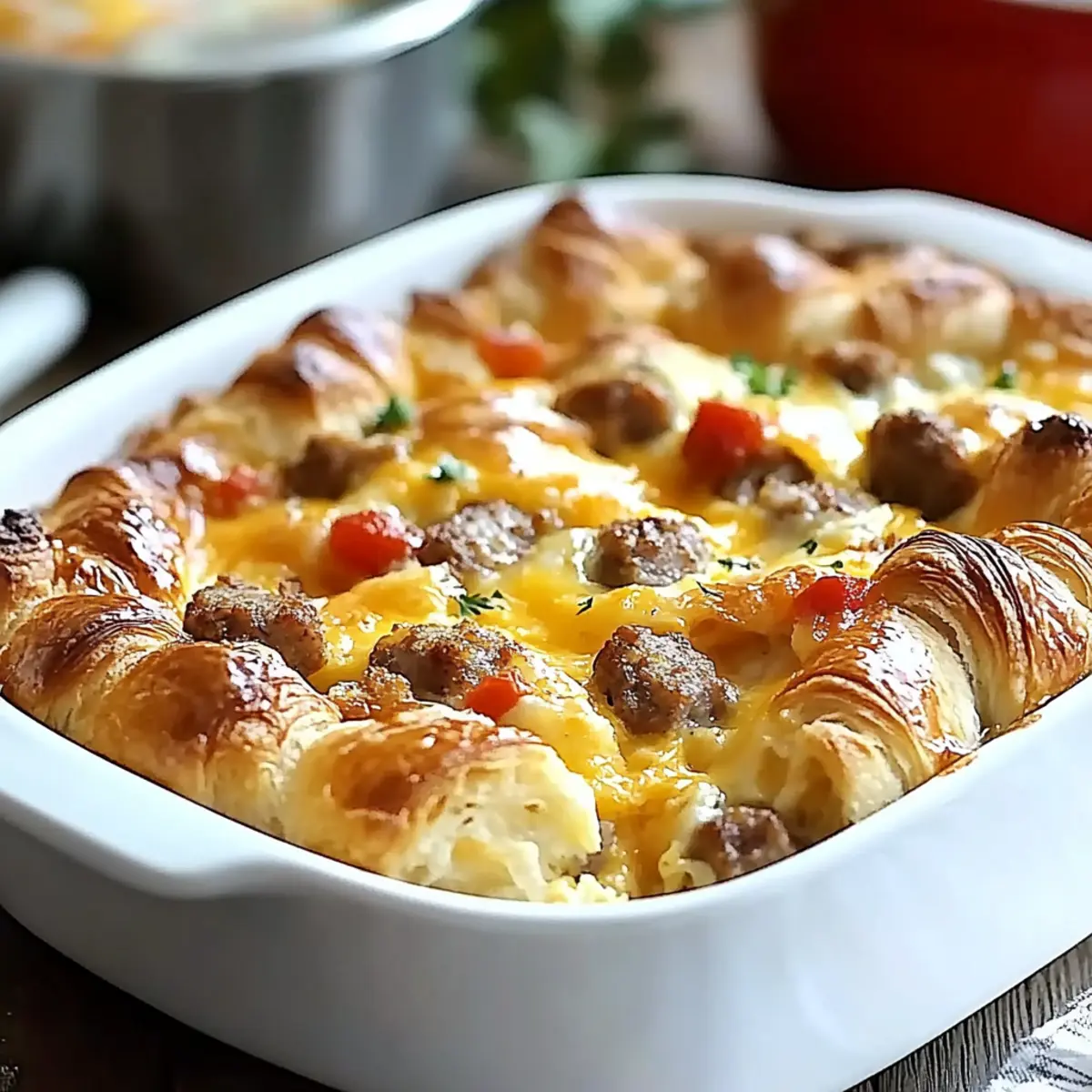 Overnight Croissant Breakfast Casserole for Easy Mornings