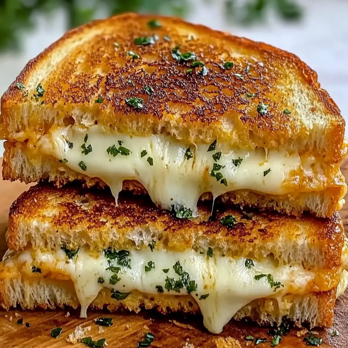 Irresistible Garlic Bread Grilled Cheese in 15 Minutes
