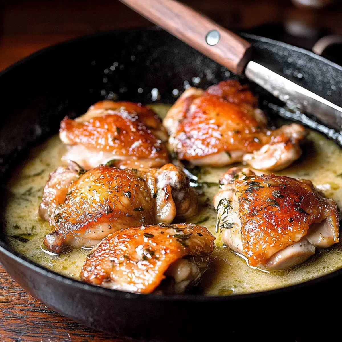 Savory Herb Roasted Chicken Thighs in Creamy Sauce Bliss
