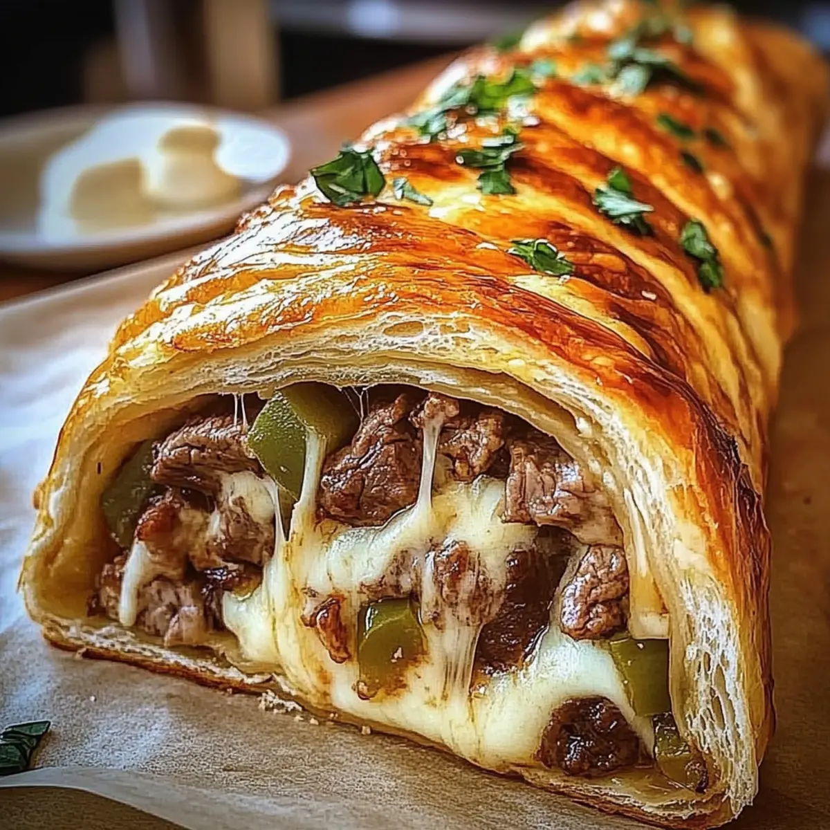Mouthwatering Mozzarella Cheese Steak Stromboli Recipe