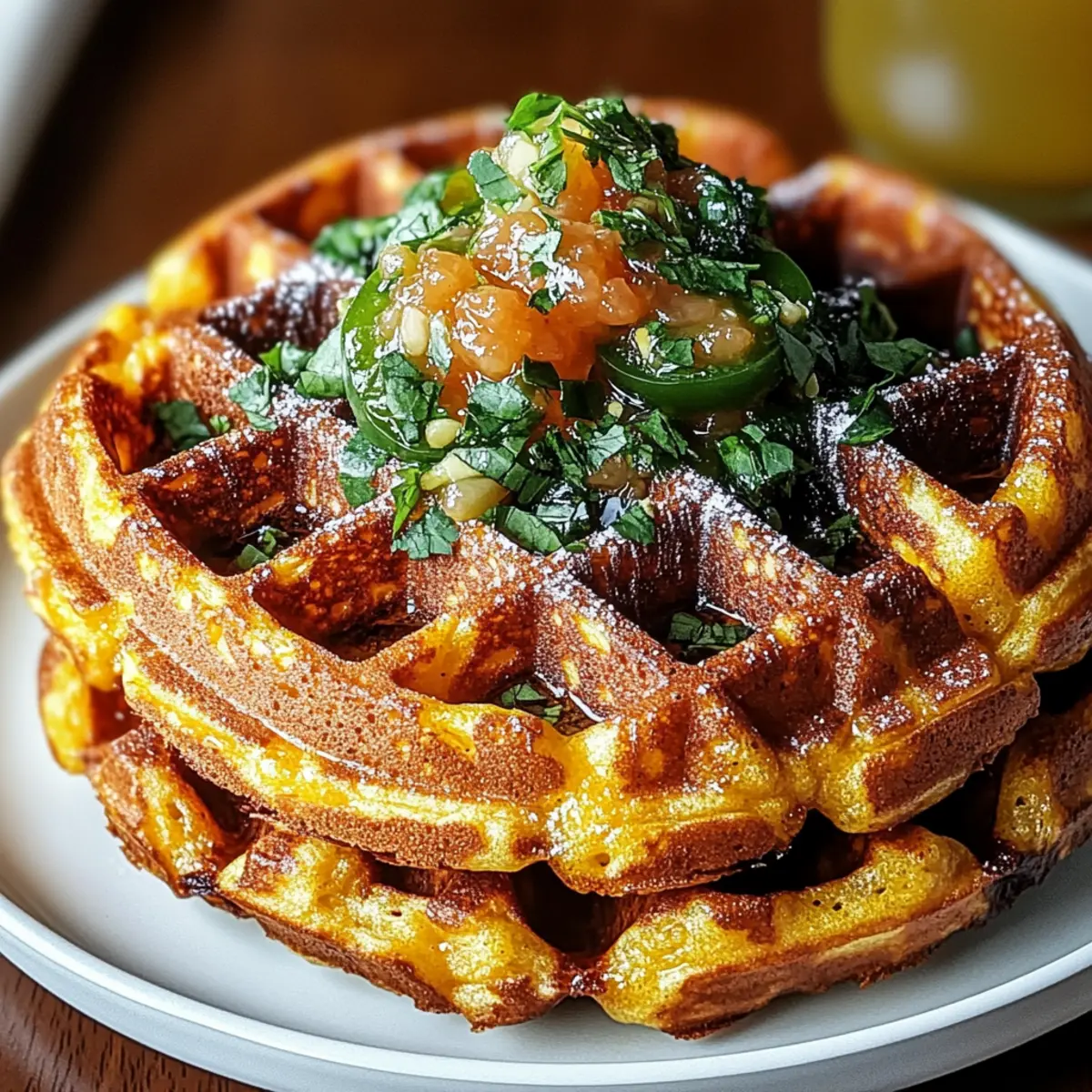 Cheddar Jalapeño Cornbread Waffles for a Cozy Brunch Delight