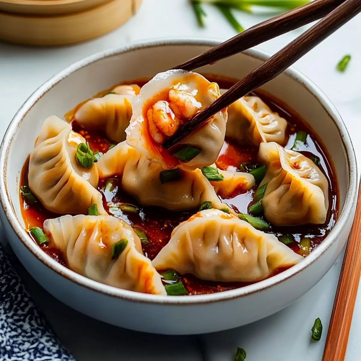 Delicious Prawn Dumplings in Red Oil for Cozy Dinners