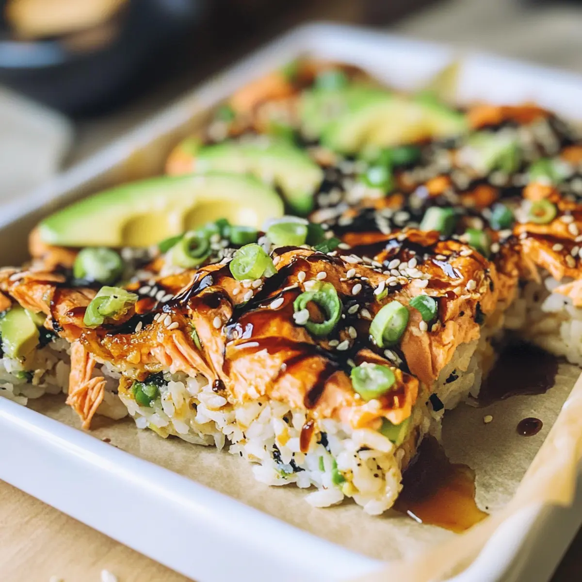 Delicious Salmon Sushi Bake: Creamy Comfort in Every Bite