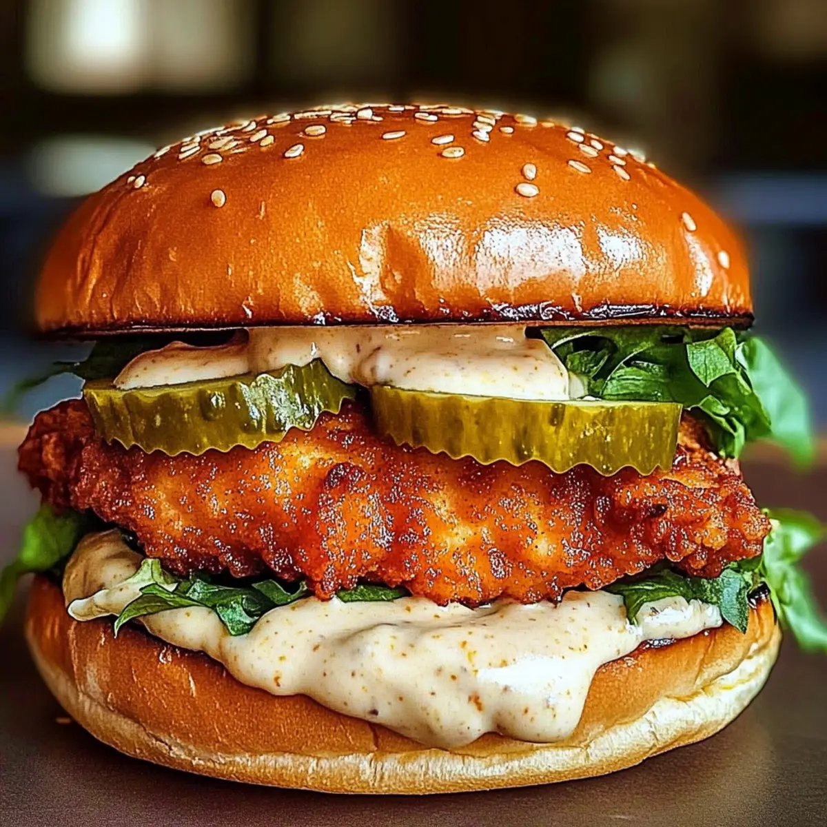 Crispy Spicy Chicken Sandwich with Tangy Homemade Sauce