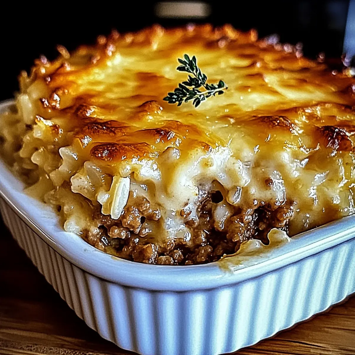 French Onion Ground Beef Casserole for Cozy Family Nights