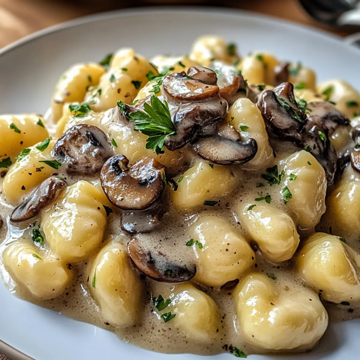 Mushroom Gnocchi with Parmesan Cream Sauce: Pure Comfort Joy