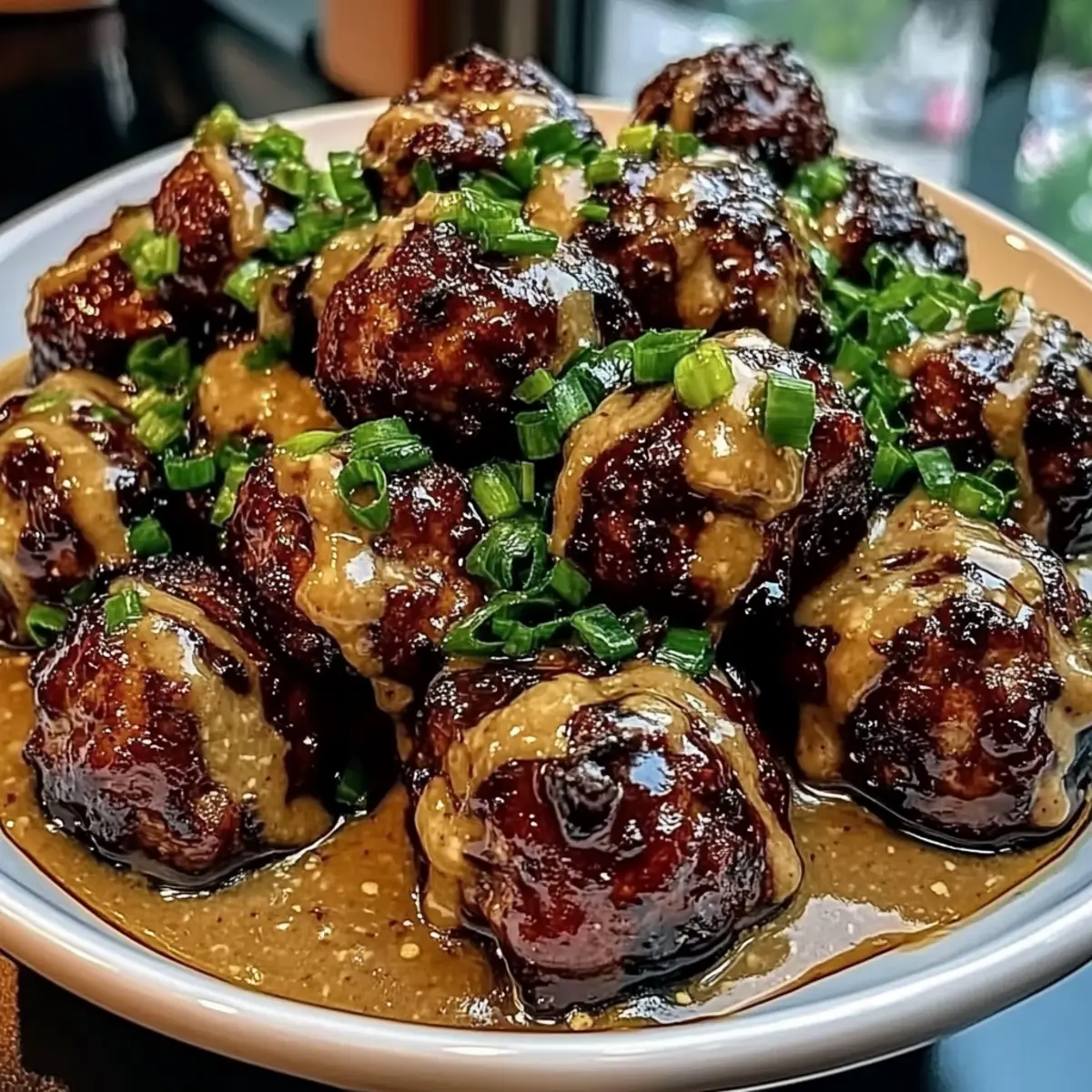Hoisin Meatballs with Scallion Sauce for Irresistible Flavor