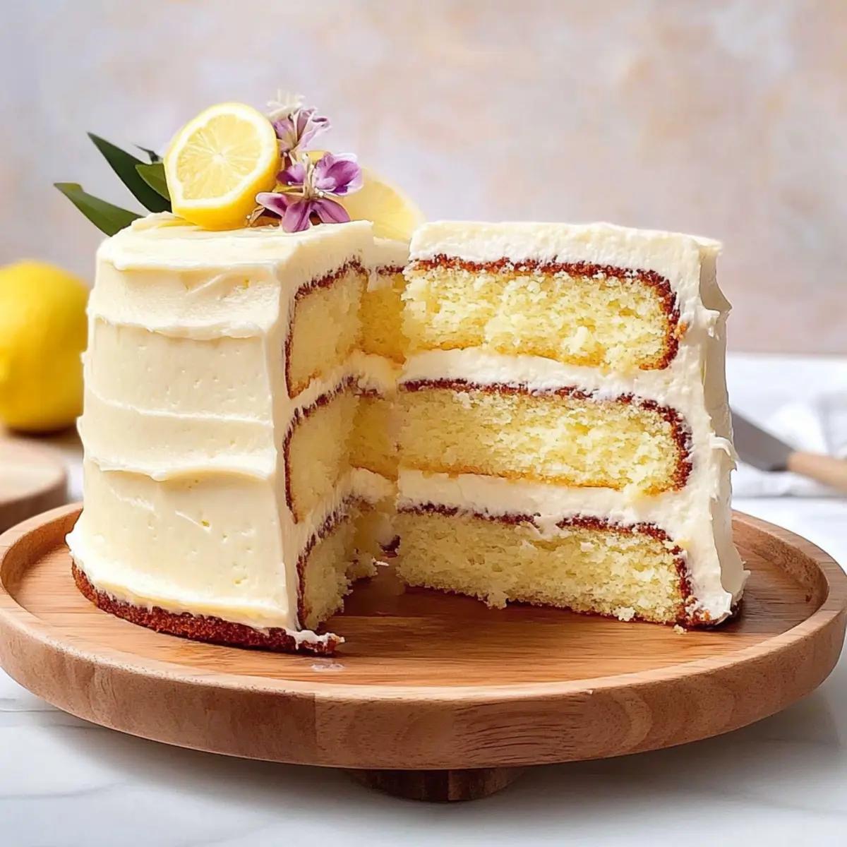 Irresistible Lemon Cake with Creamy Frosting Delight