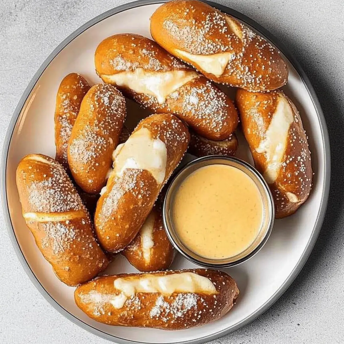 Soft and Chewy Pretzel Sticks with Luscious Cheese Dip
