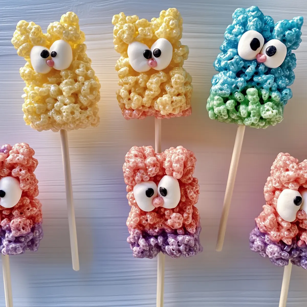 Colorful Rice Krispie Treat Lollipops for Fun Celebrations