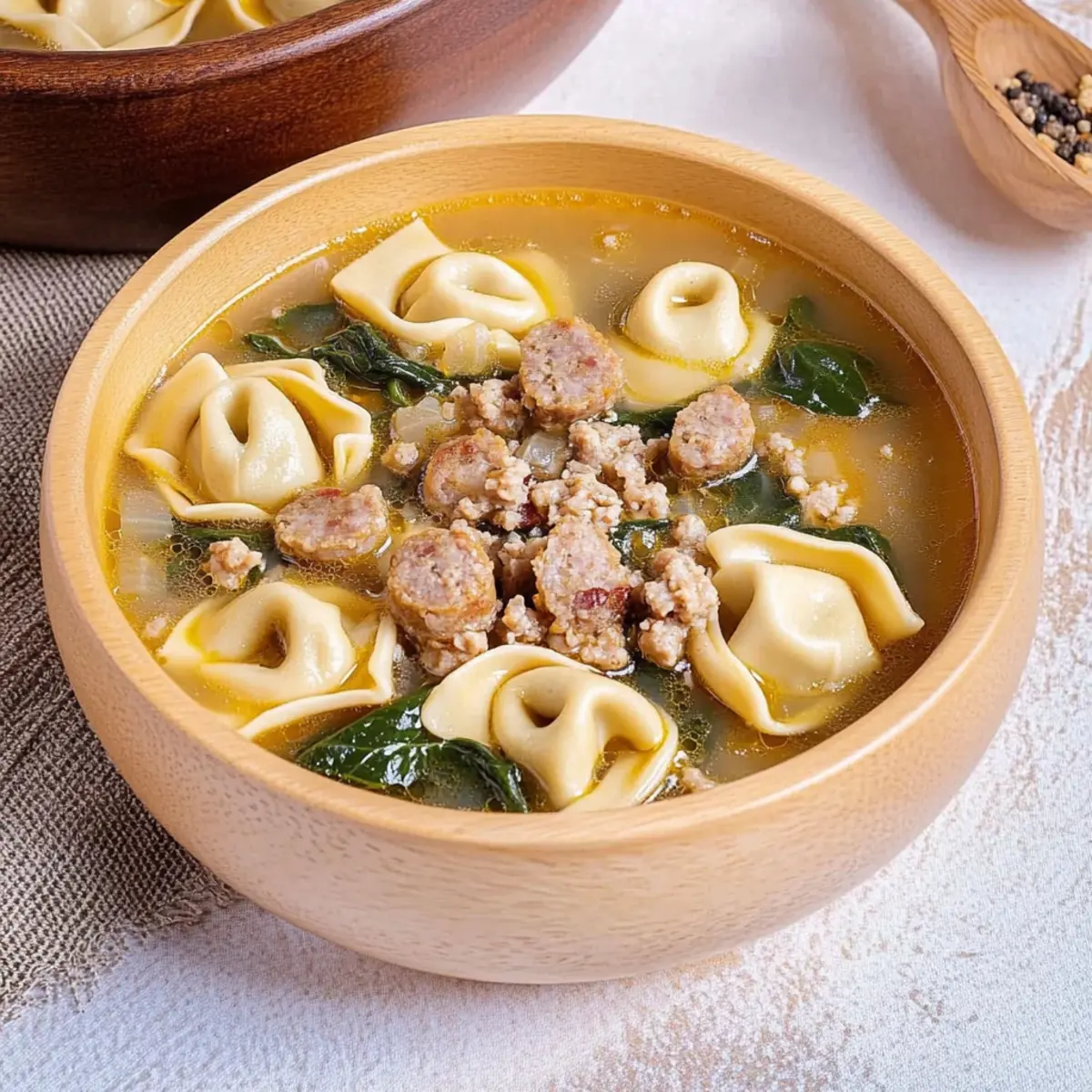 Sausage and Spinach Tortellini Soup that Warms Your Soul