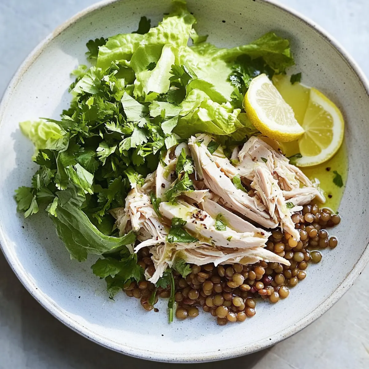 Poached Chicken Salad with Lentils for a Fresh, Healthy Meal