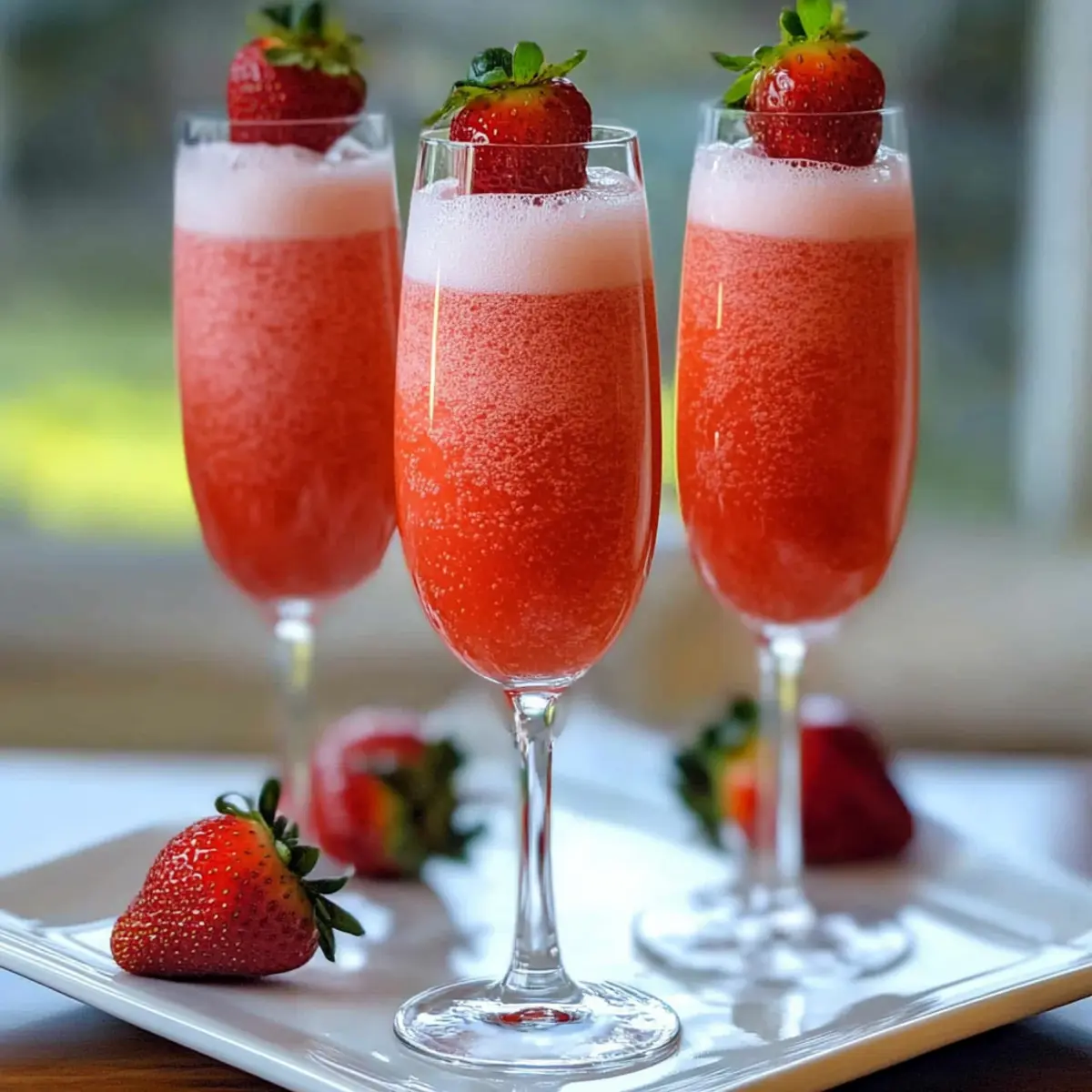 Frosty Strawberry Mimosas That Feel Like Summer Bliss
