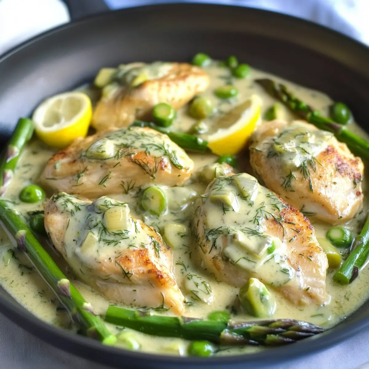 Lemon Dill Creamy Chicken and Asparagus for a Fresh Twist