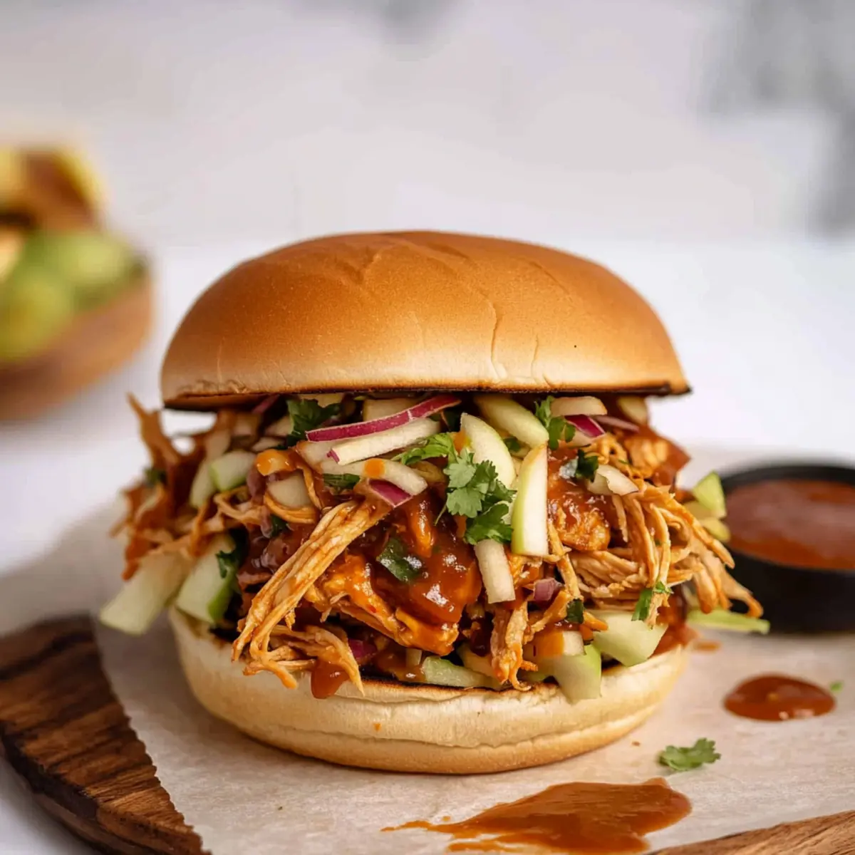 Crockpot Shredded Chicken Sandwiches with Zesty Slaw Delight