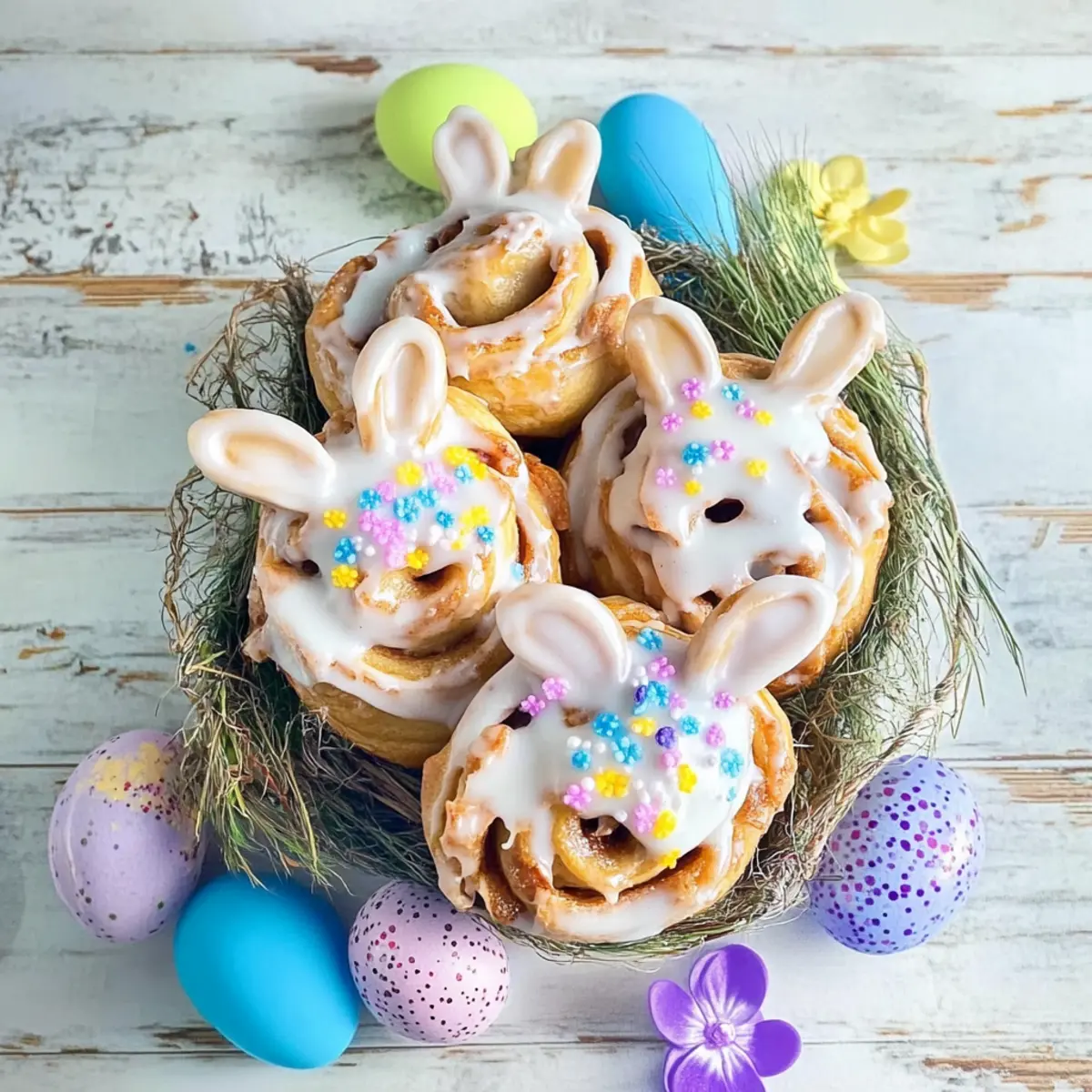 Cute Bunny Shaped Cinnamon Rolls for a Fun Easter Breakfast