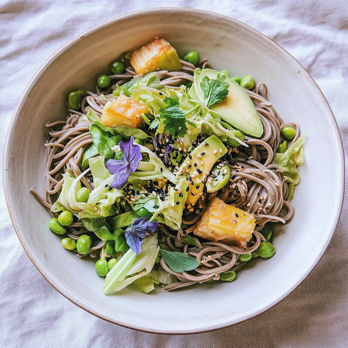 Vegan Soba Noodle Salad Bursting with Fresh Spring Flavors
