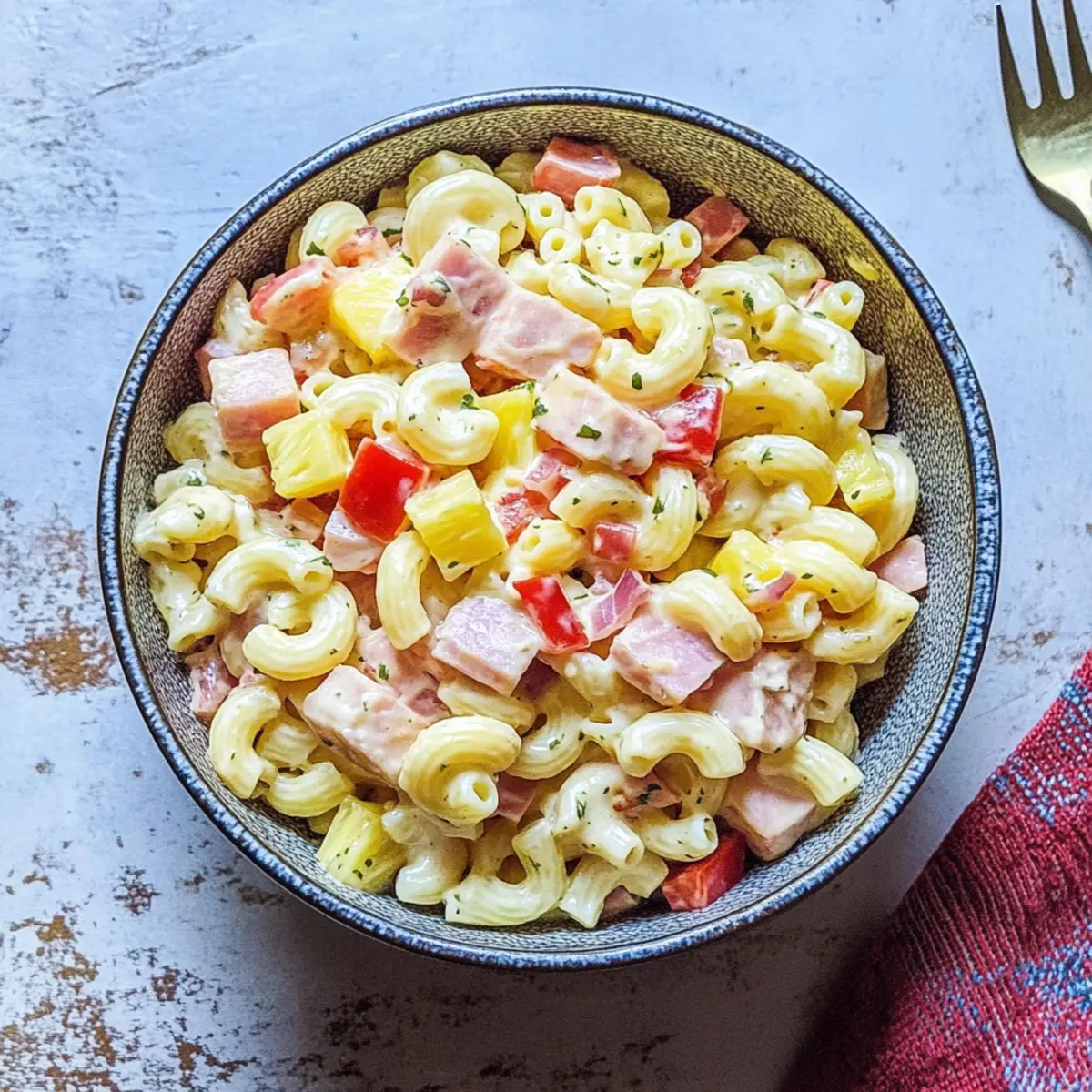 Tropical Hawaiian Pasta Salad Bursting with Flavor