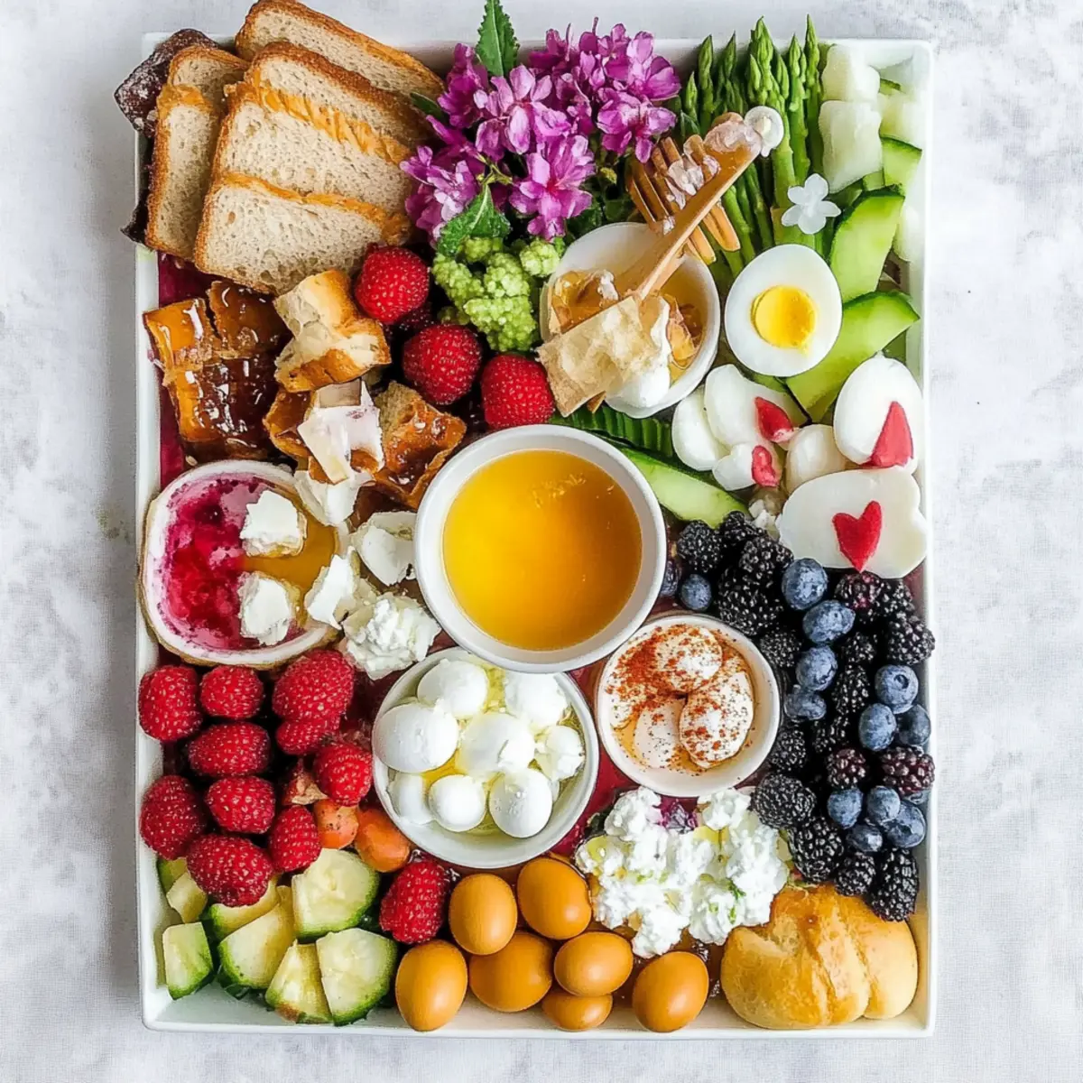 Easter Brunch Grazing Board: Colorful Flavors for All