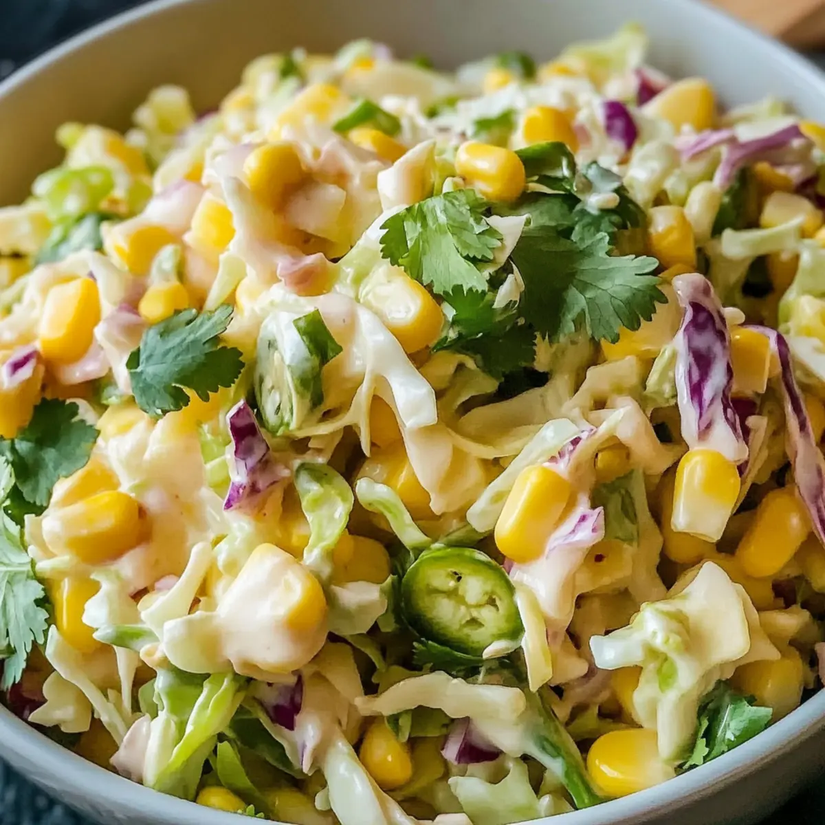 Zesty Jalapeno Corn Coleslaw to Spice Up Any Meal