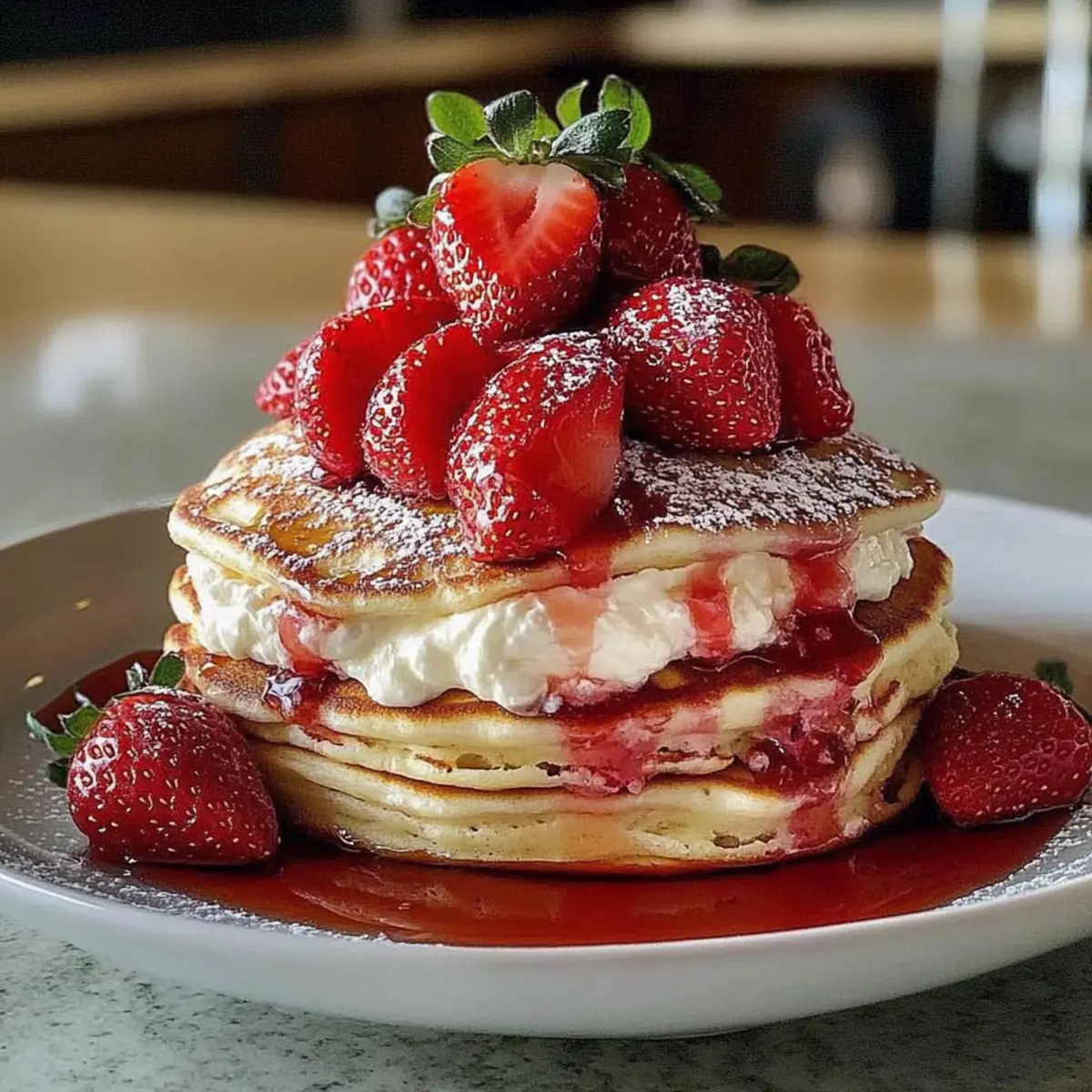 Fluffy Strawberry Cheesecake Pancakes for an Indulgent Brunch