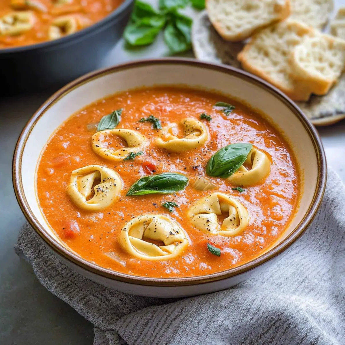 Creamy Tomato Basil Tortellini Soup for Cozy Nights In