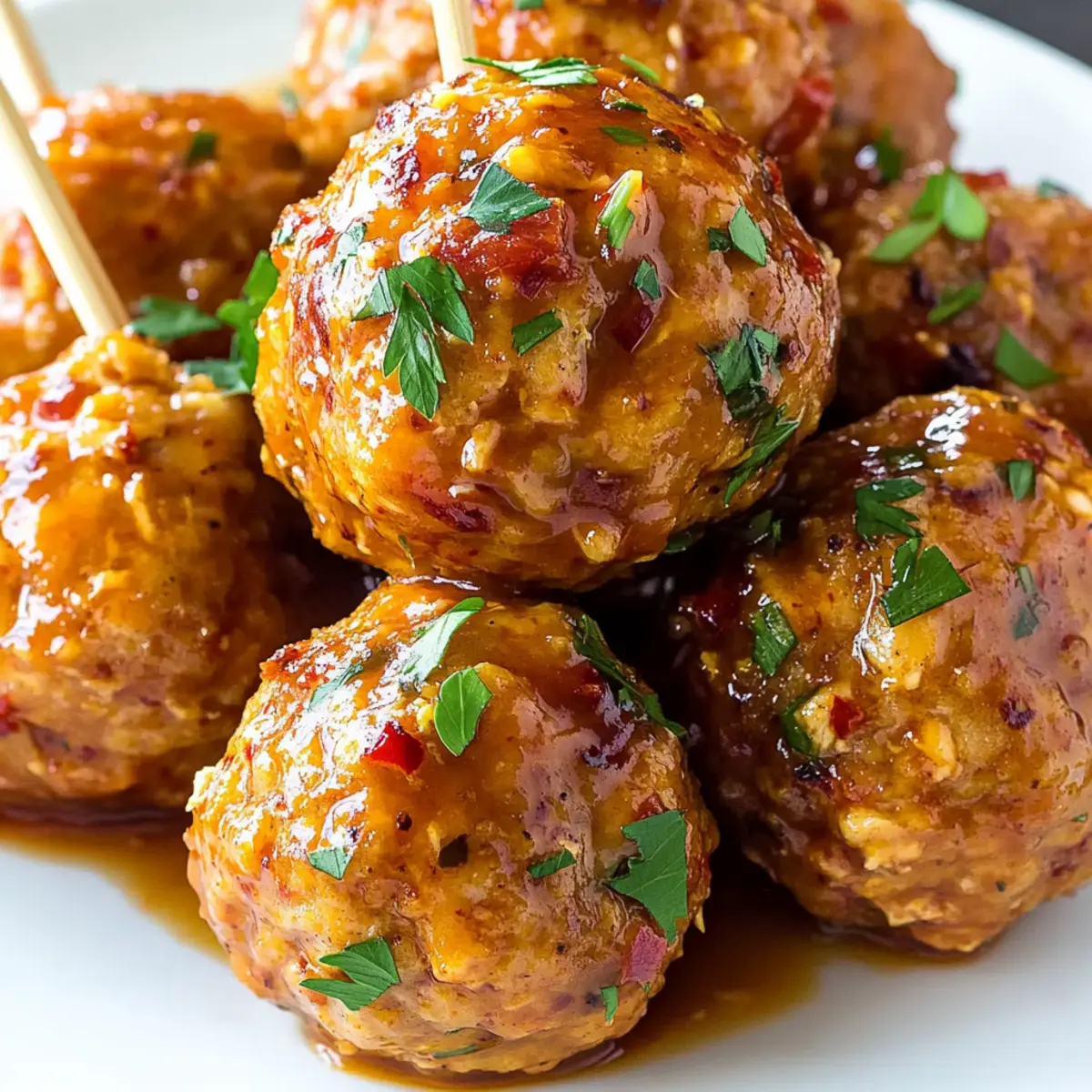 Sweet and Spicy Slow Cooker Firecracker Chicken Meatballs