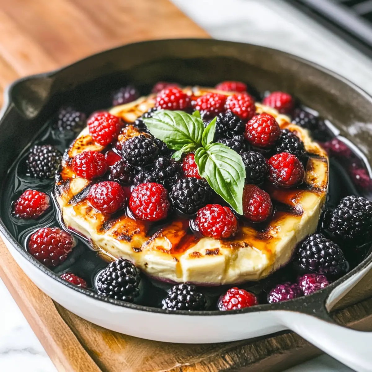 Grilled Brie Cheese Appetizer with Fresh Berries Delight