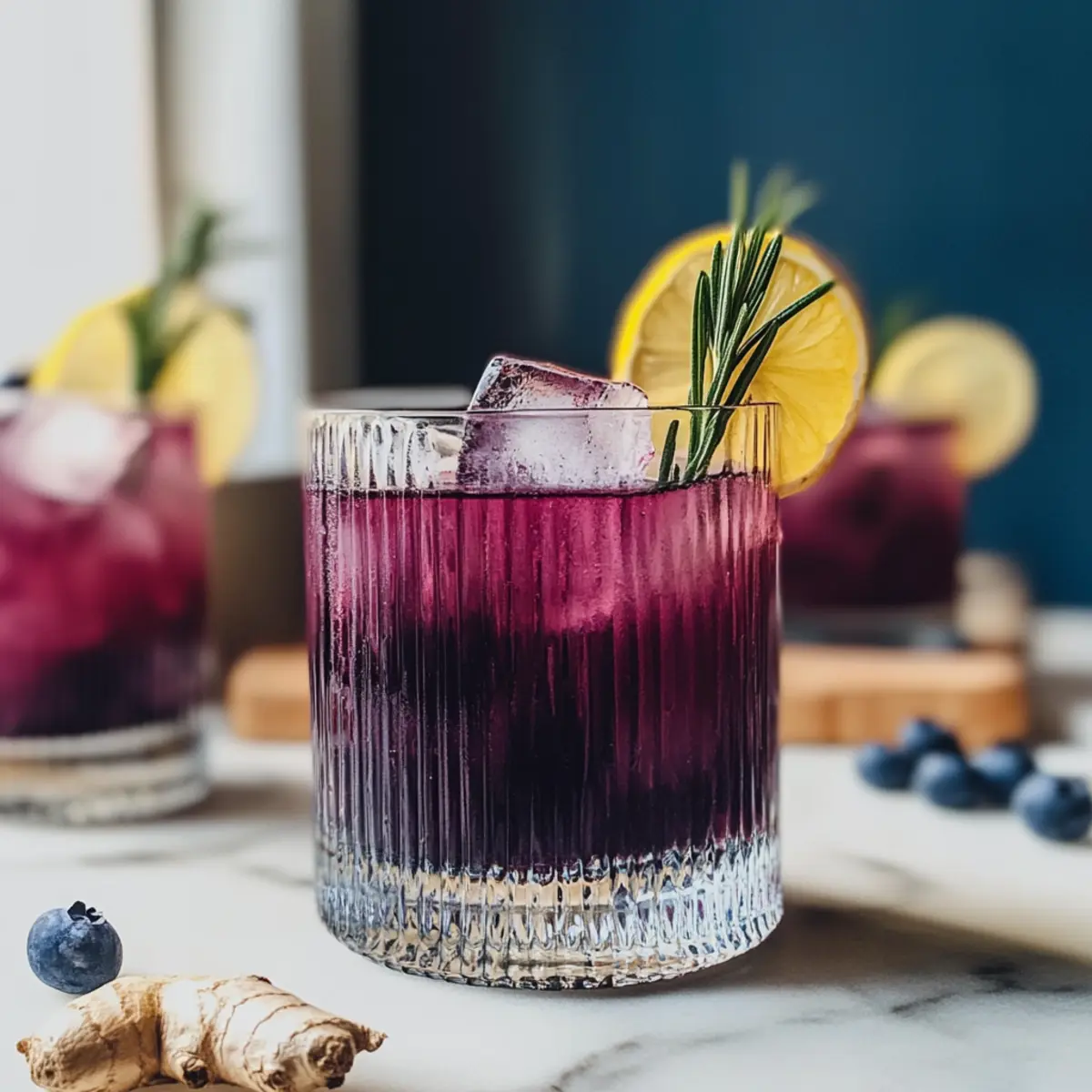 Sparkling Blueberry Ginger Mocktail for Refreshing Fun