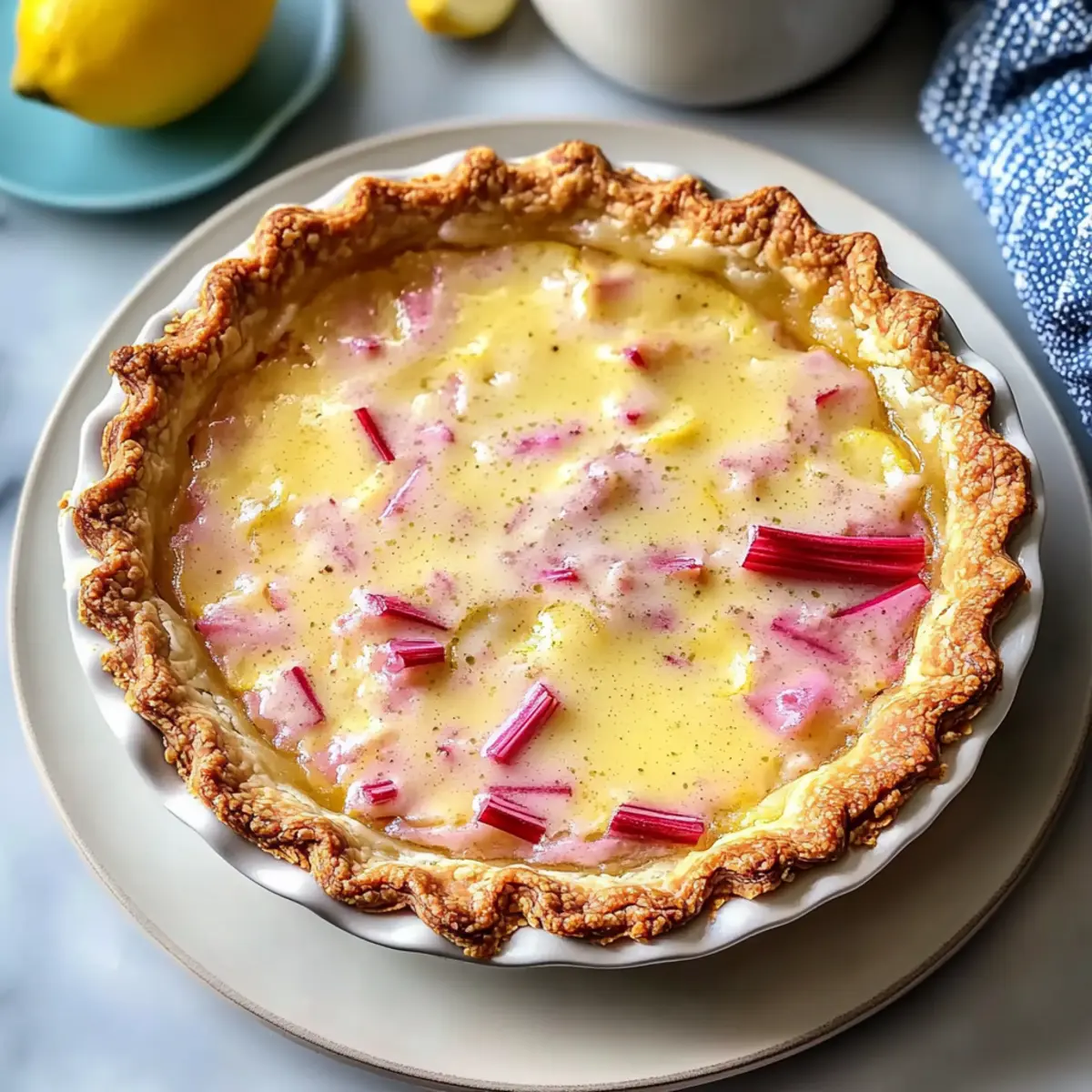 Bright & Creamy Best Rhubarb Lemon Pie for Spring Vibes